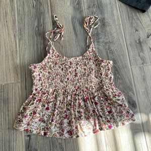 White floral babydoll top!